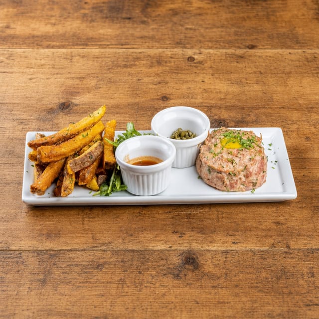 Beef tartare.
